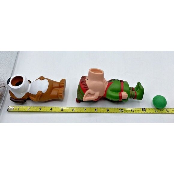 Hog Wild Christmas Elf And Dog Doggy Popper With 1 Ball Toy Soft Air Power Play - Picture 8 of 12